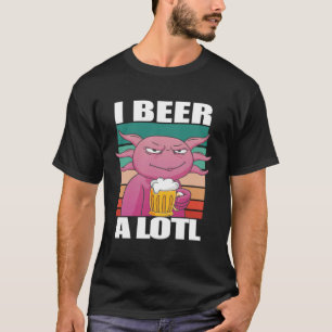 Camiseta Eu bebo muita cerveja Bebendo Axolotl