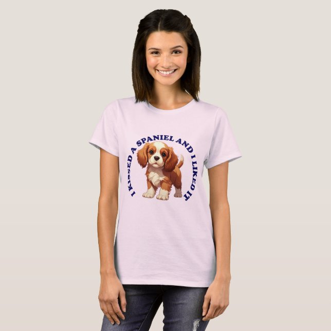 Camiseta Eu Beijei um Cachorrinho Cocker Spaniel (Frente Completa)