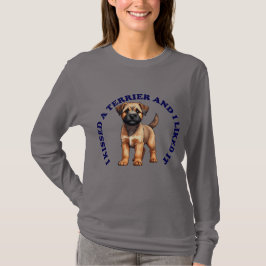 Camiseta Eu beijei um cachorro da raça Border Terrier
