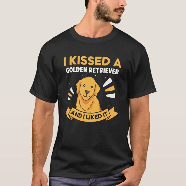 Camiseta Eu beijei um Golden Retriever e eu gostei (Frente)