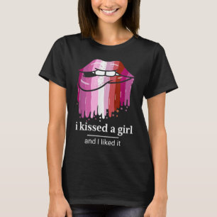 Camiseta Eu beijei uma garota e gostei dele, Bi Pride Lábio