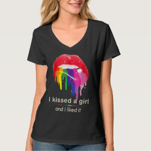 Camiseta Eu Beijei Uma Menina E Gostei Disso Por Lábios De