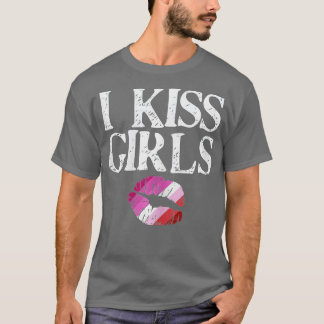 Camiseta Eu Beijo Meninas Lábios do Orgulho Lésbico Butch G
