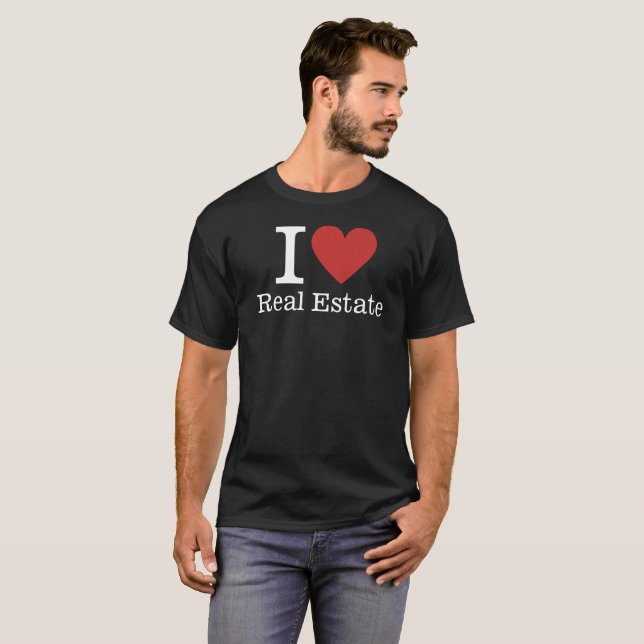 Camiseta Eu ❤️ bens imóveis PERSONALIZADOS (Frente Completa)