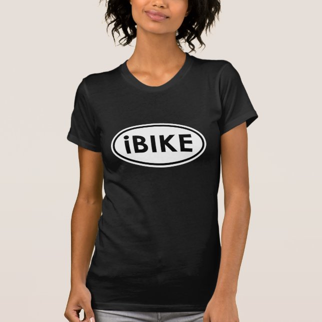 Camiseta Eu Bike (a obscuridade do t-shirt das mulheres) (Frente)