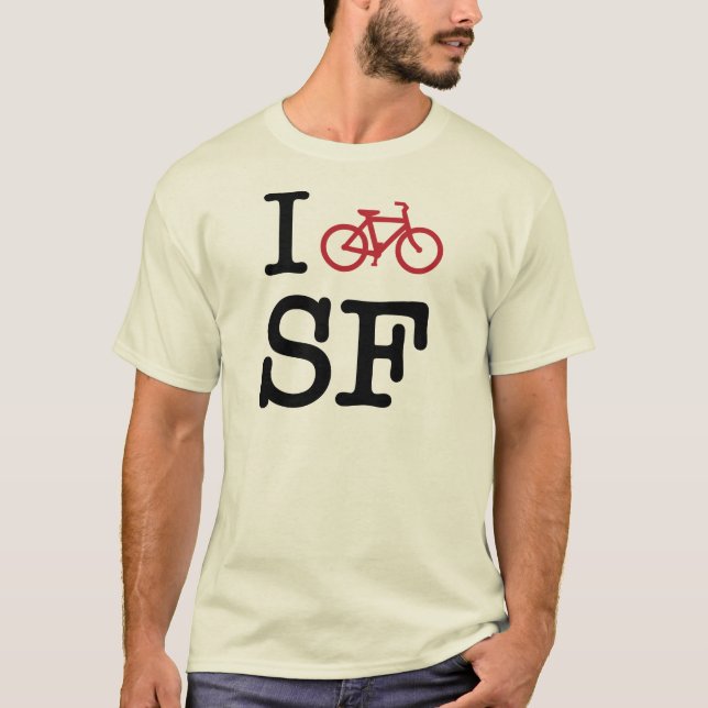 Camiseta Eu bike SF (biking do costume SF) (Frente)