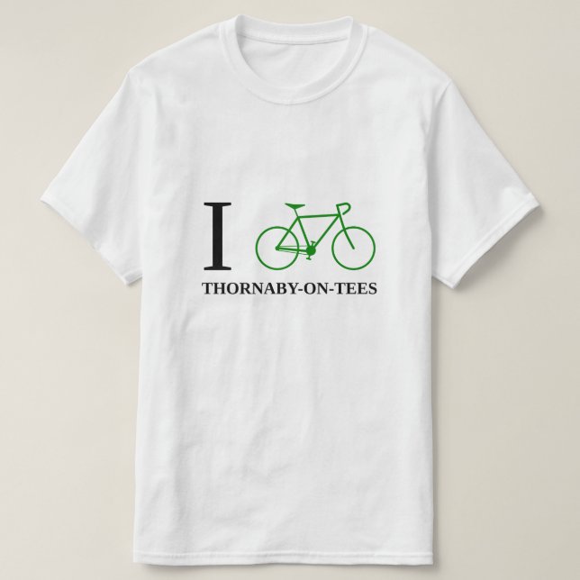 Camiseta Eu Bike THORNABY-ON-TEES (o ícone verde da (Frente do Design)