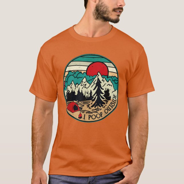 Camiseta Eu Cago Fora Piadas de Acampamento Engraçado engra (Frente)