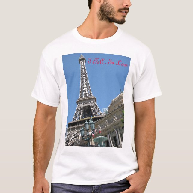Camiseta "Eu caí torre Eiffel no amor", Las Vegas (Frente)