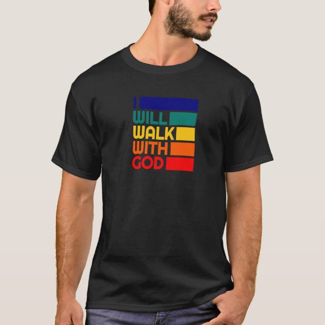 Camiseta Eu Caminharei Com Deus Batismo Poderoso Cristo Ver (Frente)