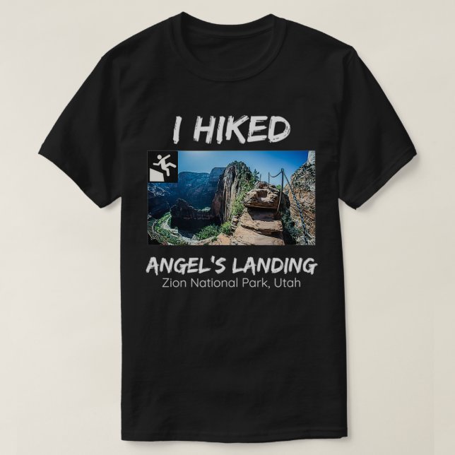 Camiseta Eu Caminhei Anjos Aterrissando Zion National Park  (Frente do Design)