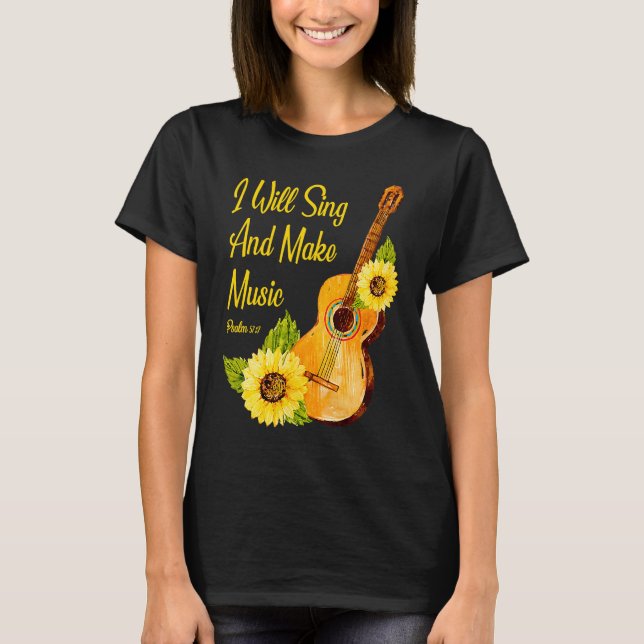 Camiseta Eu Canto E Faço Música, Um Guitarrista Cristão (Frente)