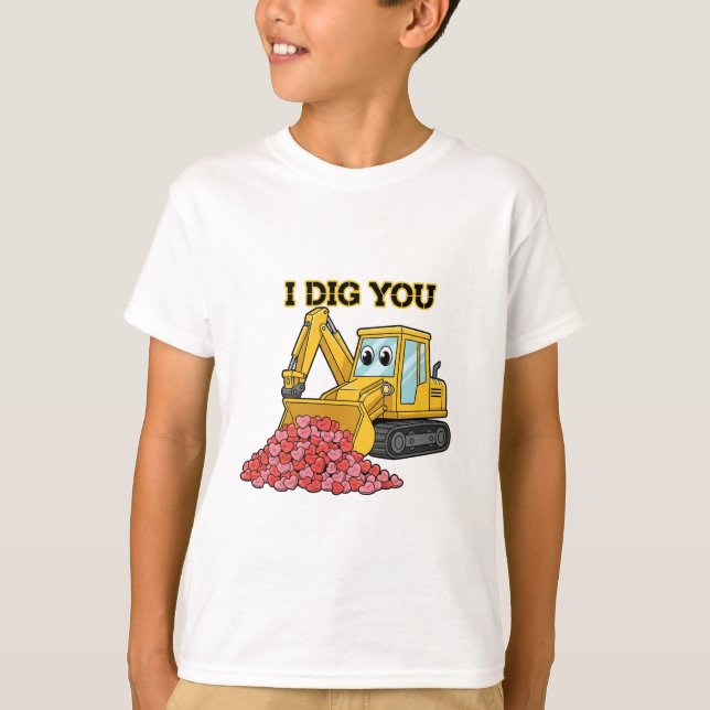 Camiseta Eu Cavoco Você Escavadeira Caminhão de Construção  (Frente)