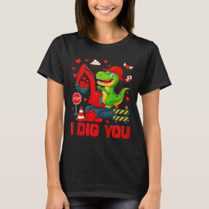 Camiseta Eu Cavou Você Coração Engraçado Dinossauro Caminhã