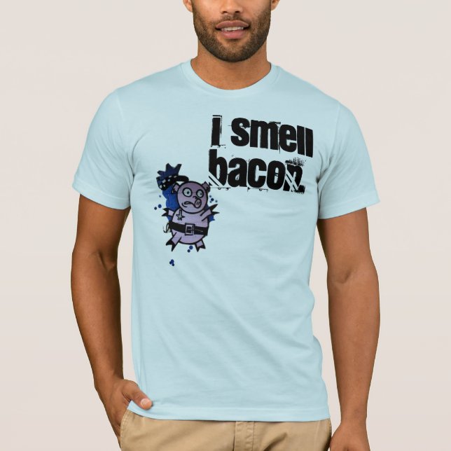 CAMISETA EU CHEIRO O BACON (Frente)