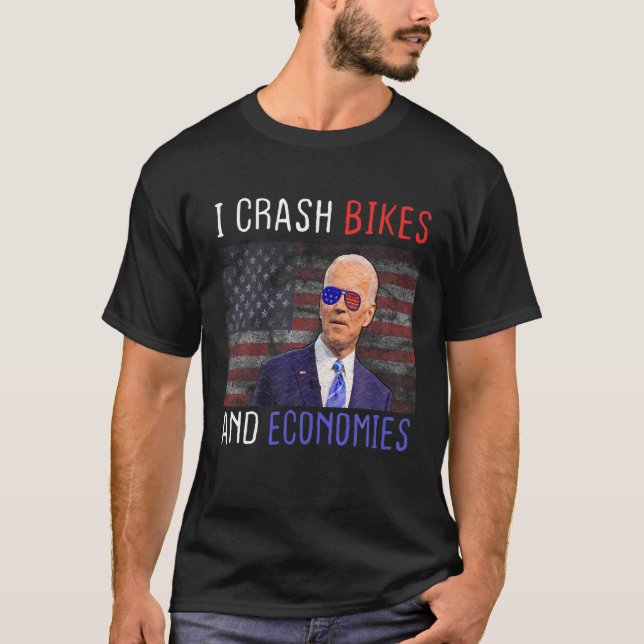 Camiseta Eu Choco Bikes E Economias Engraçado Joe Biden Bic (Frente)