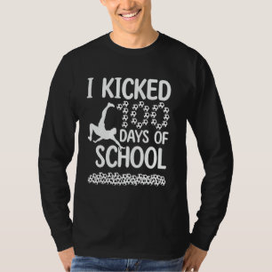 Camiseta Eu Chutei 100 Dias De Diversão Escolar Estilo Fute