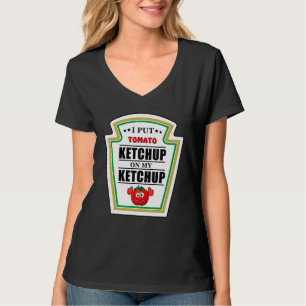 Camiseta Eu Coloquei Ketchup no meu Halloween de Tomate de