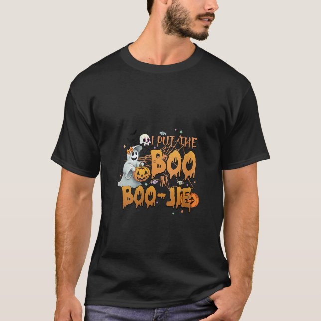 Camiseta Eu Coloquei O Boo Em Bougie Boo Jie Halloween Part (Frente)