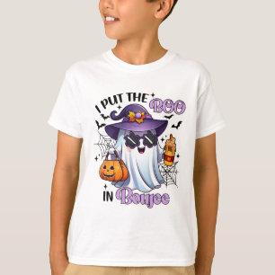 Camiseta Eu Coloquei O Boo Na Cabeça Do Dia de as Bruxas en