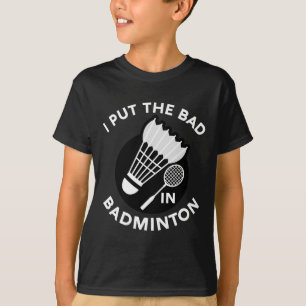 Camiseta Eu Coloquei O Mau Em Badminton Shuttle Birdie Rack