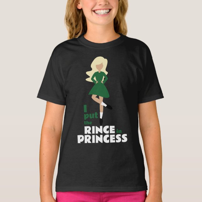 Camiseta Eu coloquei o Rince na Princesa Blona Hair Irish (Frente)