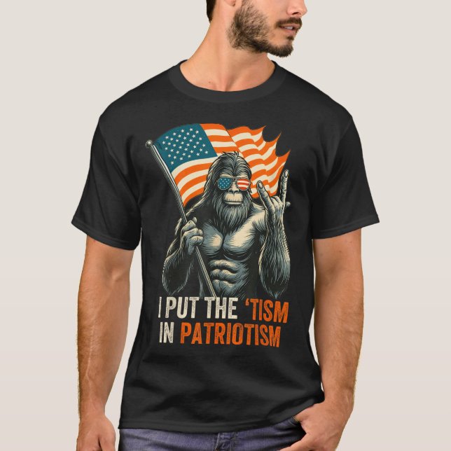 Camiseta Eu Coloquei O "tismo" No Patriotismo Pé-Grande, Na (Frente)