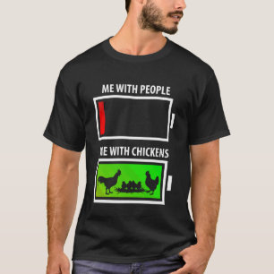 Camiseta Eu com Pessoas vs. com Frango Engraçado Amor por F
