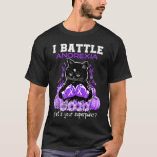 Camiseta Eu Combato o Gato de Consciência da Anorexia