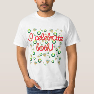 Camiseta Eu comemoro o Natal e o Hanukkah