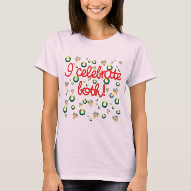 Camiseta Eu comemoro o Natal e o Hanukkah (Frente)