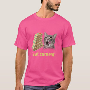 Camiseta Eu Comi Cimento Amaldiçoado Gato Engraçado Piada E