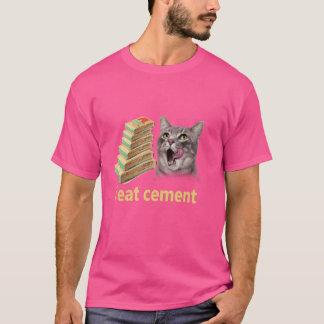 Camiseta Eu Comi Cimento Amaldiçoado Gato Engraçado Piada E