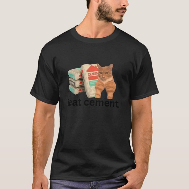 Camiseta Eu Comi Cimento Engraçado Sigma Memória De Gato T  (Frente)
