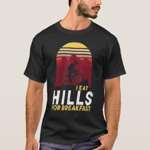 Camiseta Eu Comi Colinas Para O Ciclista Do Café Da Manhã