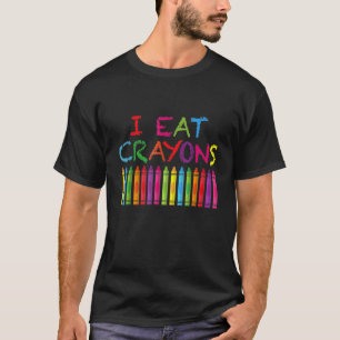 Camiseta Eu Comi Crayons Engraçados Crayon Tee Artistas Eng
