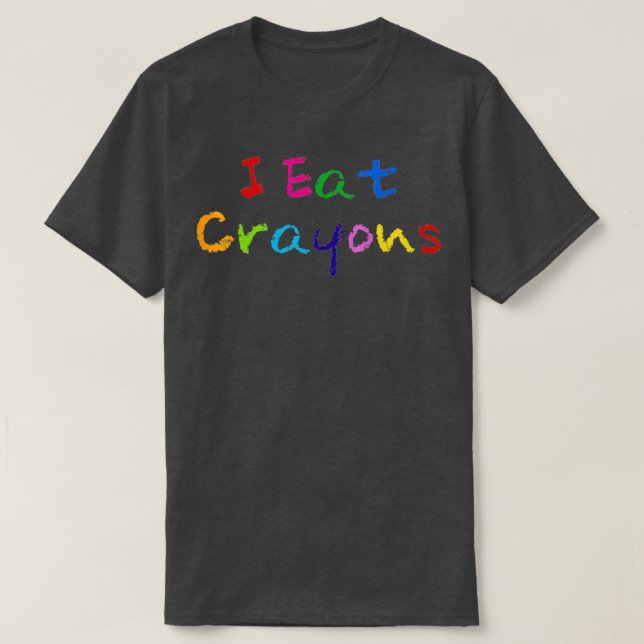 Camiseta Eu Comi Crayons Engraçados Desenhando Crianças Col (Frente do Design)