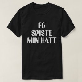 Camiseta Eu comi meu chapéu em preto norueguês