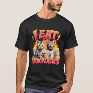 Camiseta Eu Comi Microplásticos Engraçados Memória de Gato