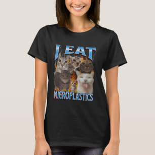 Camiseta Eu Comi Microplásticos Engraçados Memória de Gato 