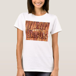 Camiseta Eu Comi Texto Bacon com Fundo