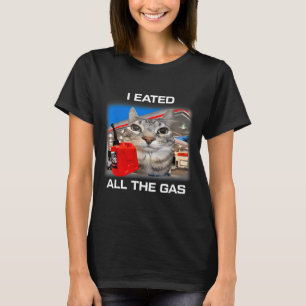 Camiseta Eu Comi Todo O Gás Piada Boba Meme De Gato Olhando