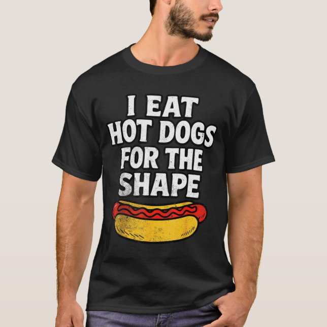 Camiseta Eu Como Cachorro Quente Pela Forma Piada Engraçada (Frente)