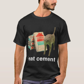 Camiseta Eu Como Cimento Gato Amaldiçoado Engraçado Meme Es