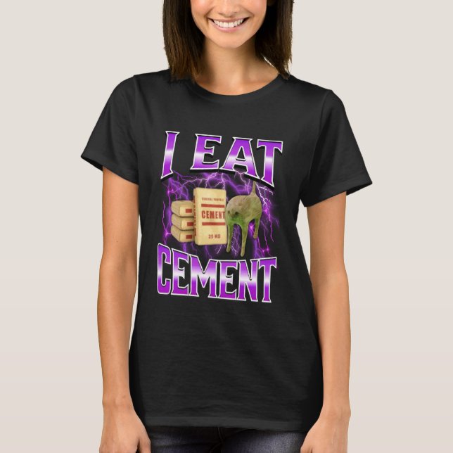 Camiseta Eu Como Cimento Gato Engraçado Meme Memes da Inter (Frente)