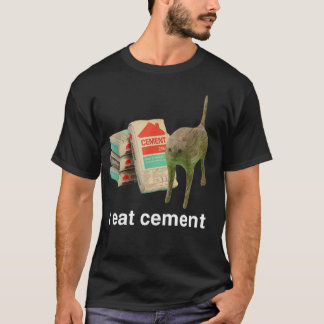 Camiseta Eu Como Cimento Gato Engraçado Ofensivo Impróprio