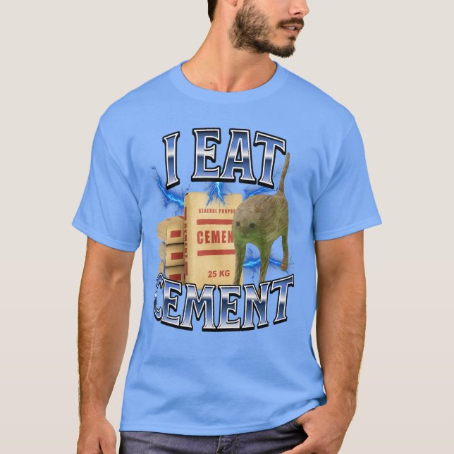 Camiseta Eu como Gato amaldiçoado com Cimento Meme engraçad (Frente)