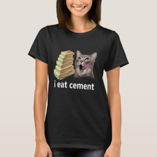 Camiseta Eu Como Gato Maldito de Cimento Piada Específica E