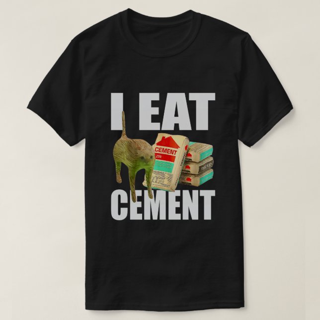 Camiseta Eu Como Memes de Gato de Cimento (Frente do Design)