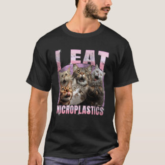 Camiseta Eu Como Microplásticos Funny Cat Meme DIY